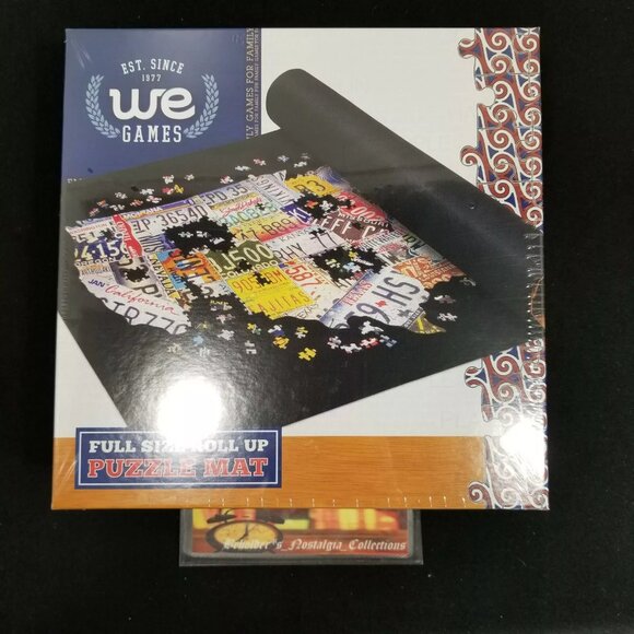 TDC Games Collapsible Puzzle Roll-Up Felt Mat 36" x 30" - Black - NEW Boxed - Picture 1 of 3